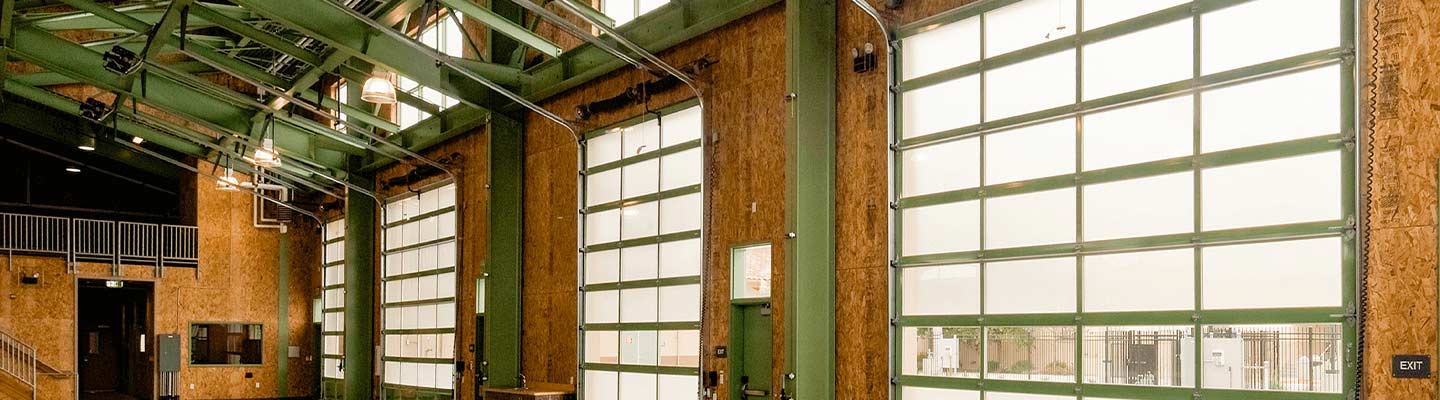 garage doors lined up