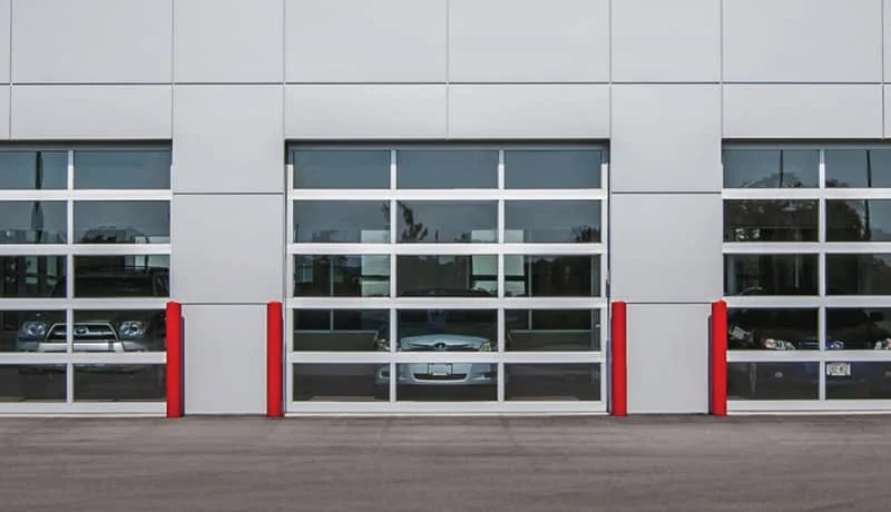 Full view aluminium overhead garage doors