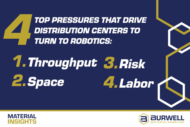 4 pressures causing distribution centers to use robotics