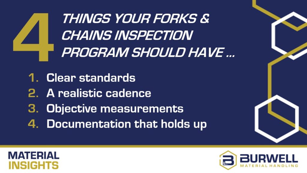 how to build forklift fork and chain inspection program