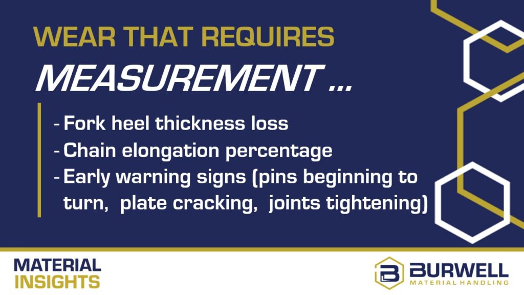 forklift fork and chain inspections wear that needs measurement