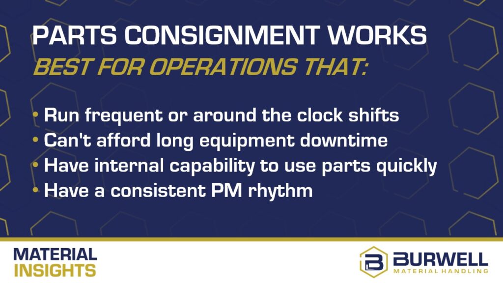 How parts consignment for forklift fleets works best