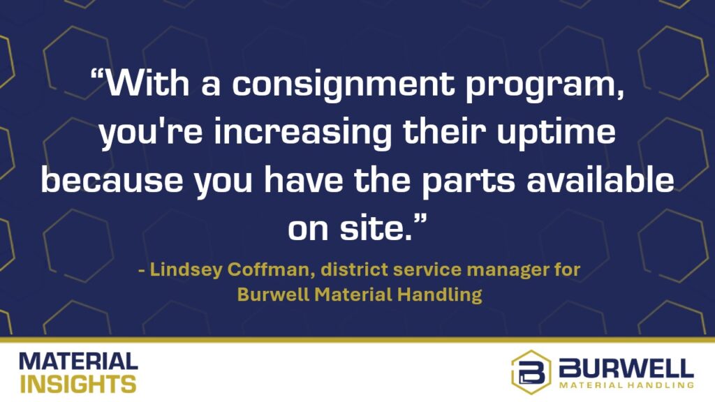 Parts consignment for forklift fleets increases uptime