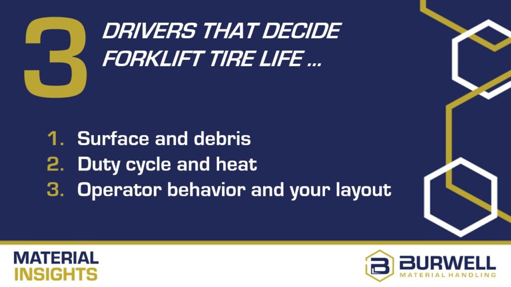 3 drivers that decide forklift tire selection