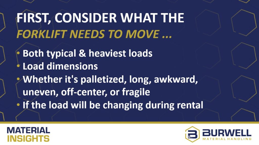 forklift rental specs considerations
